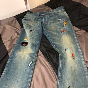 Gucci embroidered jeans